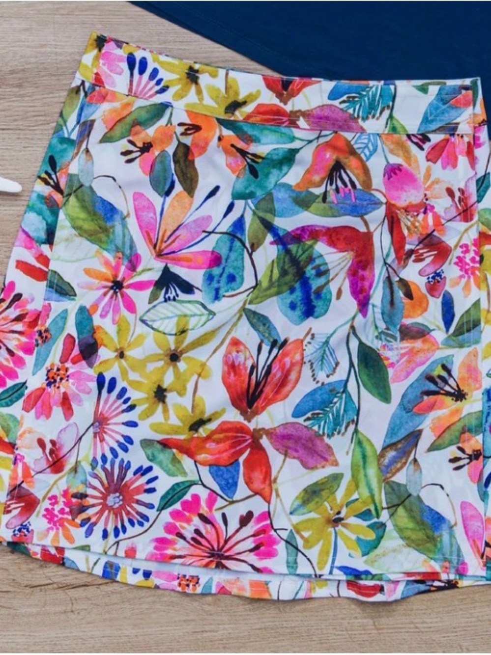 Rip Skirt Vibrant Watercolor Floral Skirt - Multi